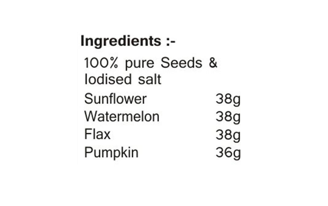 Wonderelements Roasted Flax Pumpkin, Watermelon & Sunflower Blend Seeds   Pack  150 grams